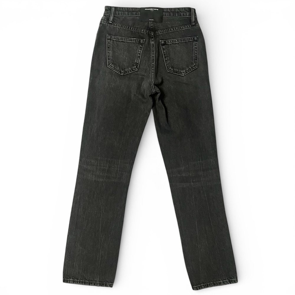 Alexander Wang x Denim Cult Washed Black Straight High Cropped Jeans 24